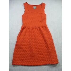 Maeve Dress Womens Small Orange Textured Sleeveless Back Cutout Pockets A-Line